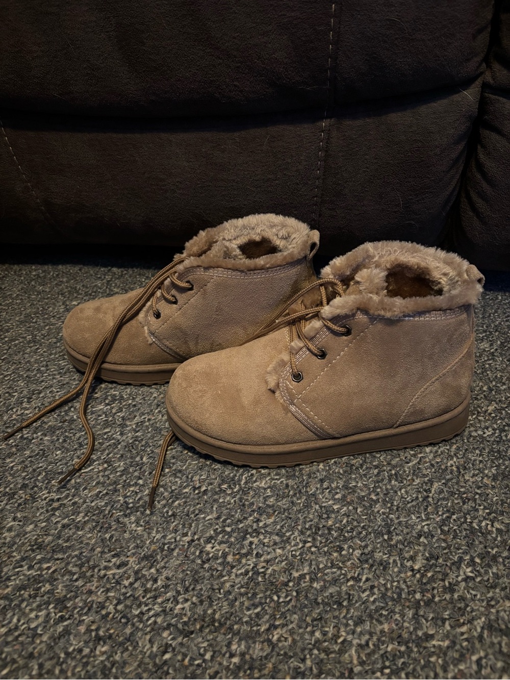 SO Tan Faux-Fur Lined Ankle Booties - Picture 6 of 7